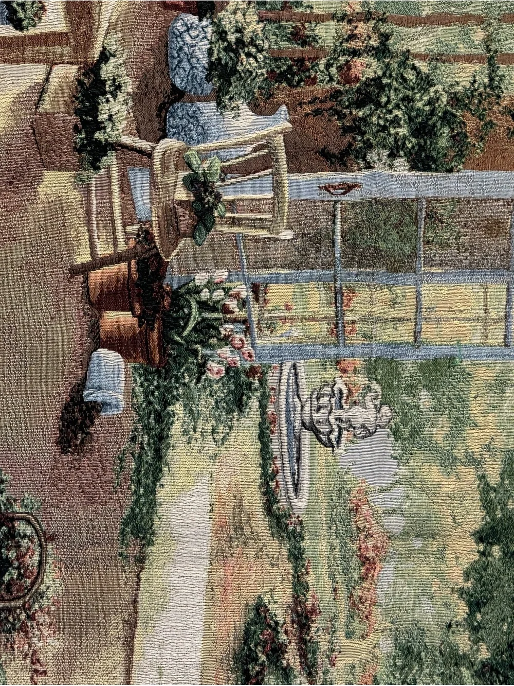 “French Doors Garden Room” jacquard-woven wall tapestry